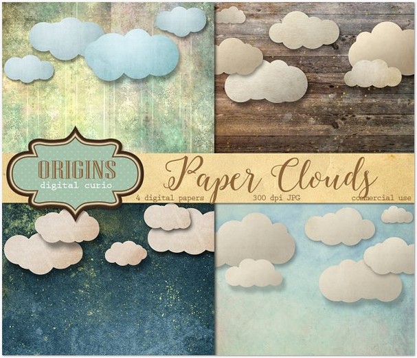 Paper Clouds Backgrounds
