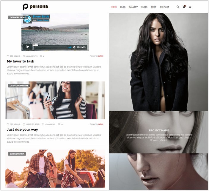Persona Photography PHP WordPress Template
