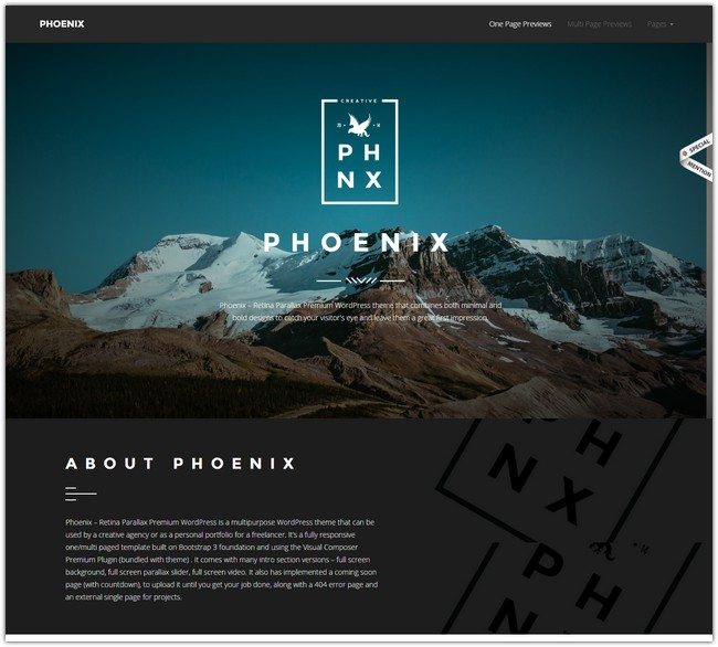Phoenix - WordPress Minimal Multipurpose Portfolio with Visual Composer