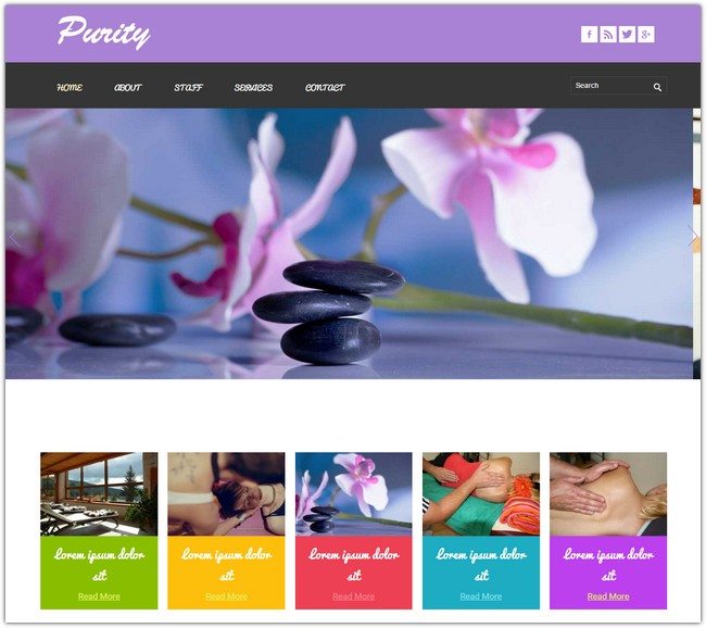 Purity Beauty Parlour Mobile Website Template