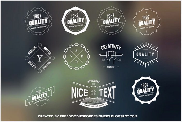 REE HIPSTER BADGES INSIGNIA VECTOR