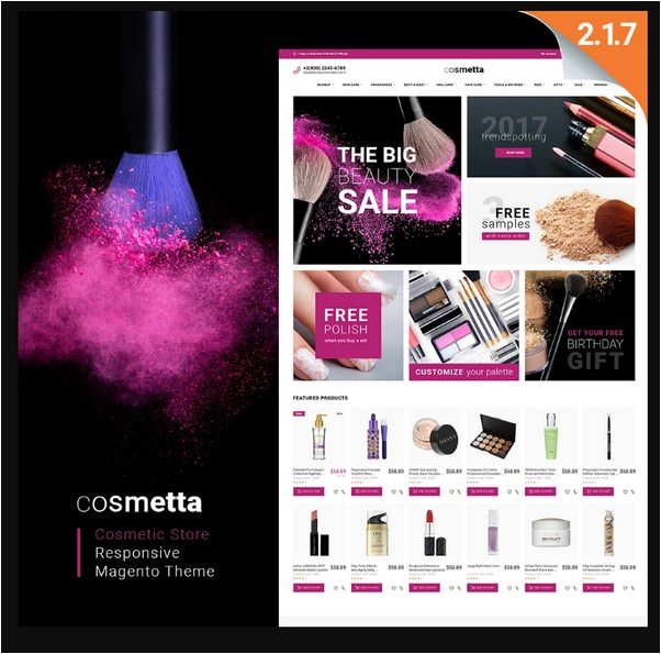 Responsive Magento Cosmetta Theme For Cosmetics Business-1541534