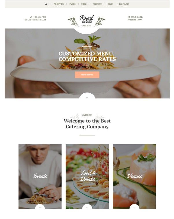 19+ Best Catering Services Website Themes & Templates 2018 - Templatefor