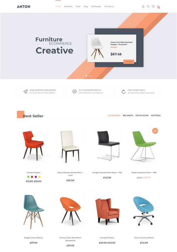 SNS Anton - Furniture WooCommerce WordPress Theme
