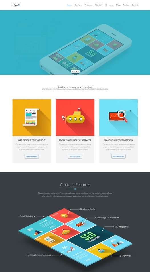 Simple One Page Bootstrap WordPress Theme