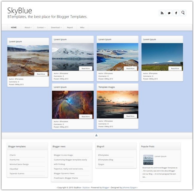 SkyBlue Blogger Template