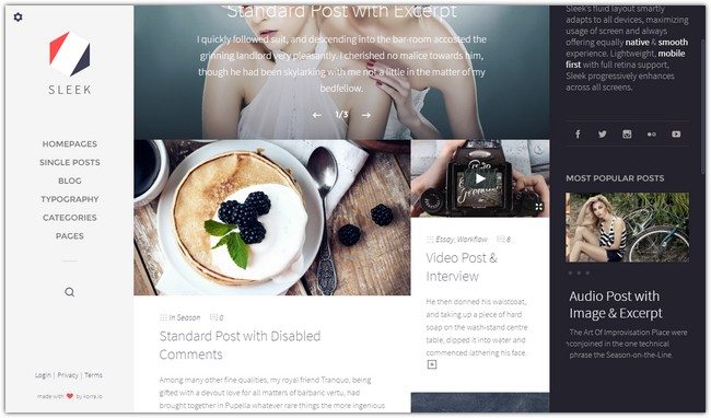 Sleek Responsive & Creative WordPress Blog Theme