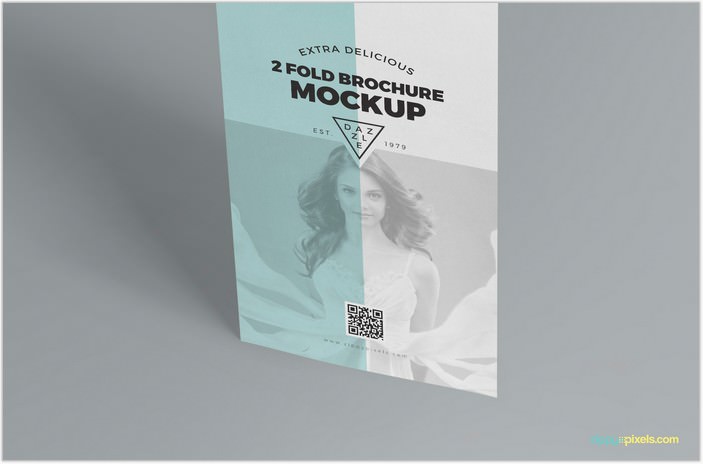 Slick Free 2 Fold Brochure Mockup PSD