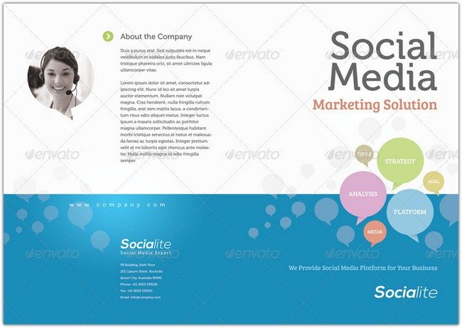 Social Media Half-fold and Tri-fold Brochures