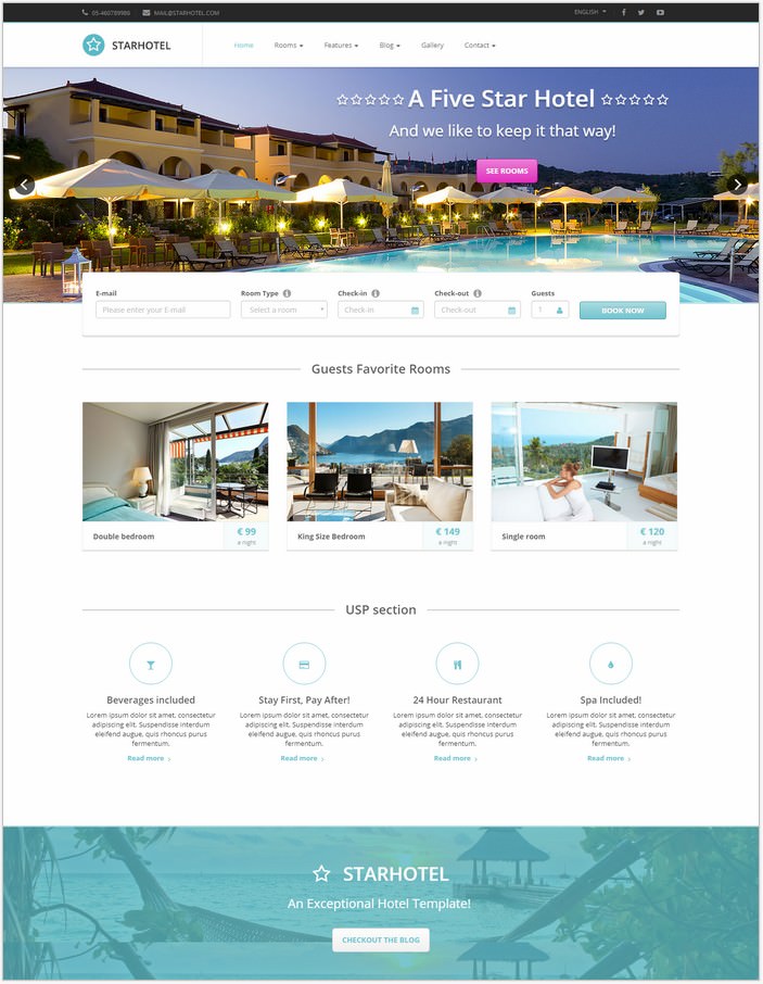 Starhotel - Responsive Hotel Booking Template