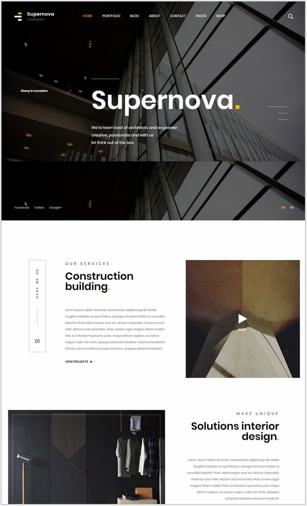 Supernova - Construction Website Template