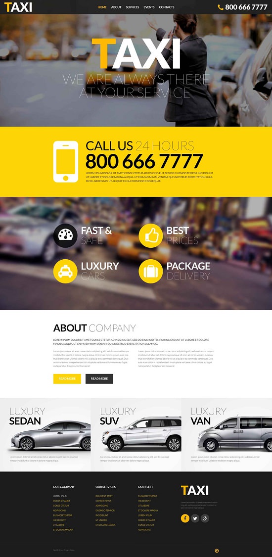 Free Taxi Website Template
