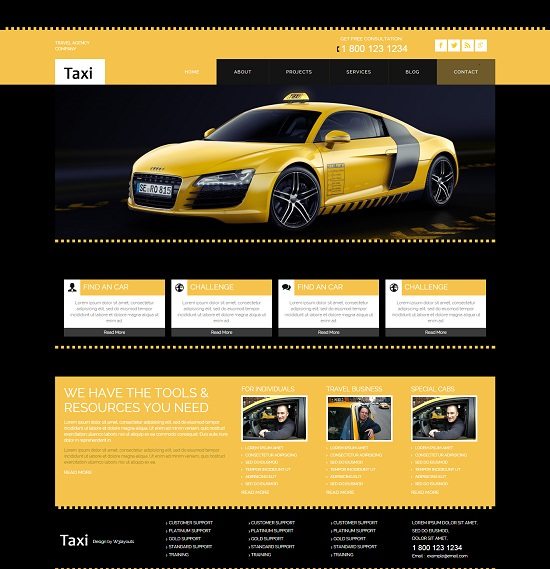 Taxi a taxi services Mobile Website Template