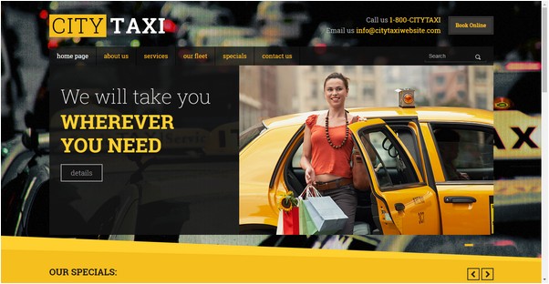 Taxi service website template