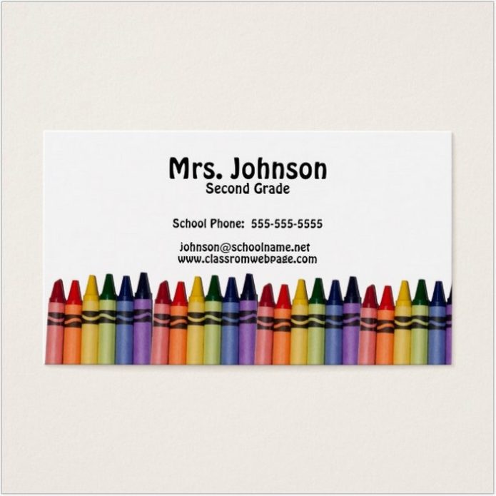 Teacher Crayons Template Business Card