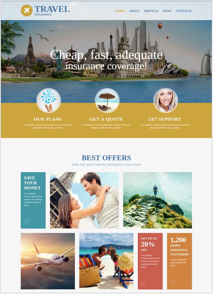 Travel Insurance Agency Website Template