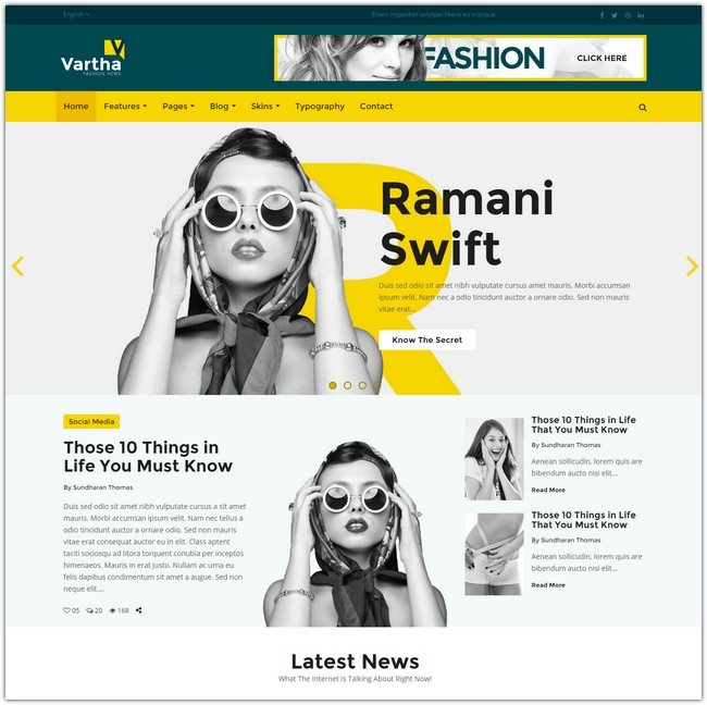 Vartha - HTML5 Magazine Template