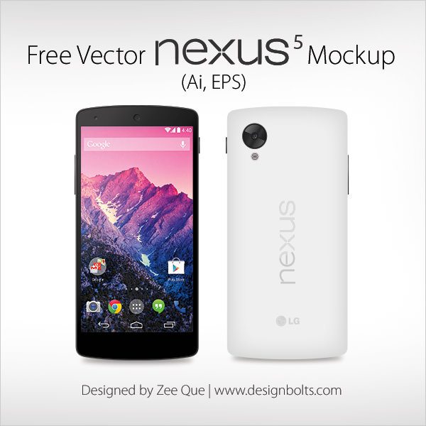 Vector Google Nexus 5 Mockup in Ai & EPS Format