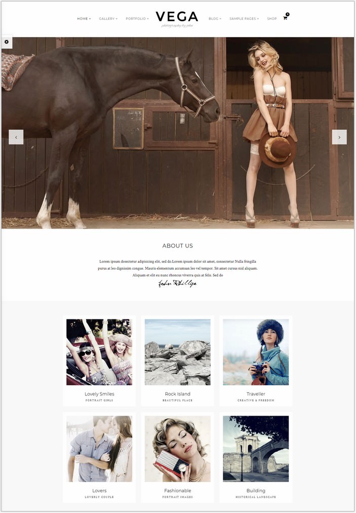 Vega for Photography PHP Theme