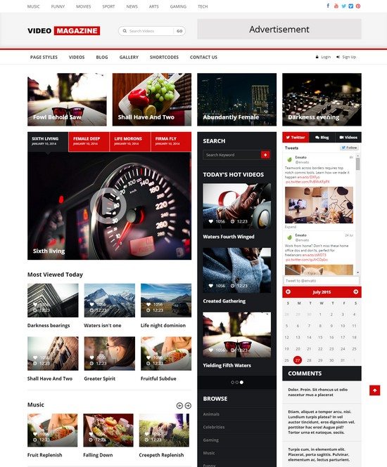 Video Magazine - HTML Magazine Template
