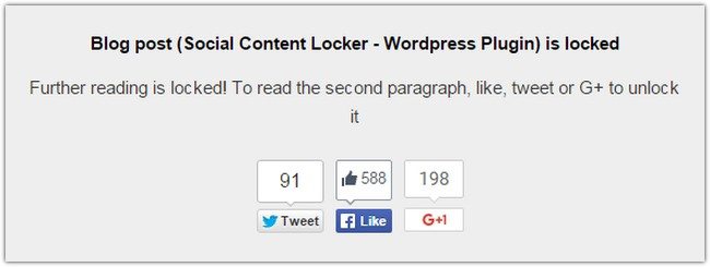 Viral WordPress Locker G+,Tweet, or Like to unlock