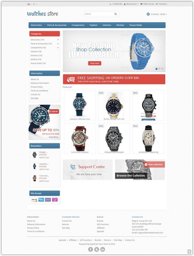 Watch Store - Opencart Responsive Theme