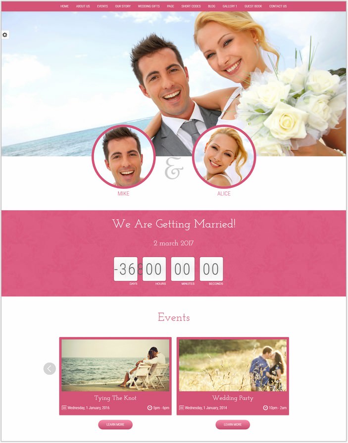 Wedding Responsive WordPress PHP Theme