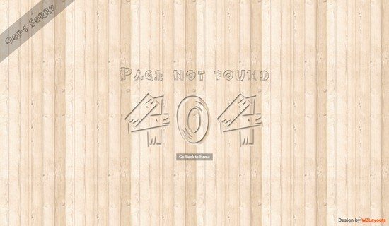 Woody 404 Page Not Found Mobile Website Template