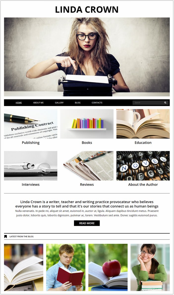 Writer's Page Joomla PHP Template