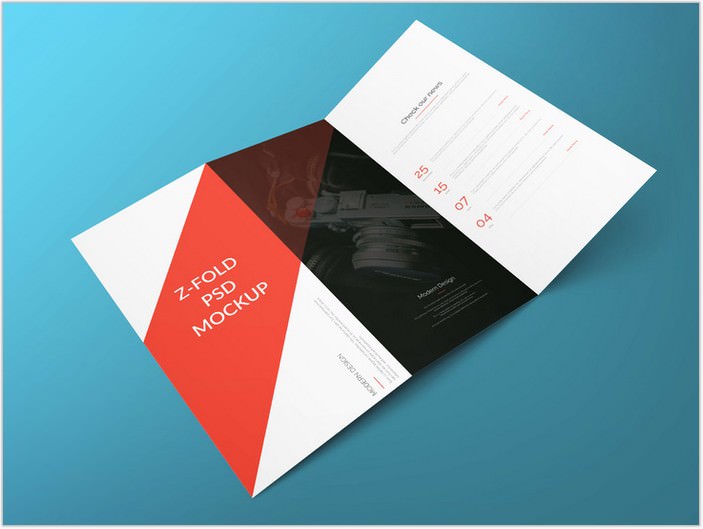 Example of Z Fold Brochure PSD Mock-up
