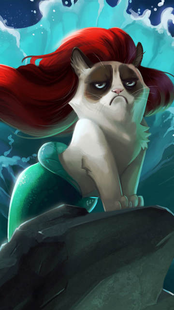 grumpy-mermaidcat-cartoon-iphone