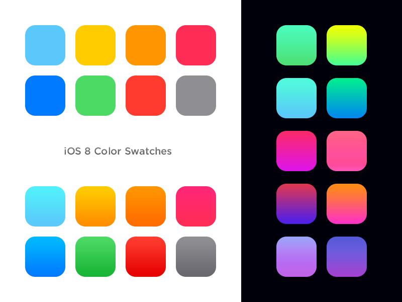 iOS 8 Color Swatches & gradients