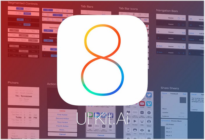iOS 8 Vector App UI Kit