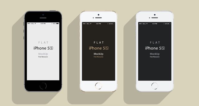 iPhone 5S Psd Flat Design Mockup