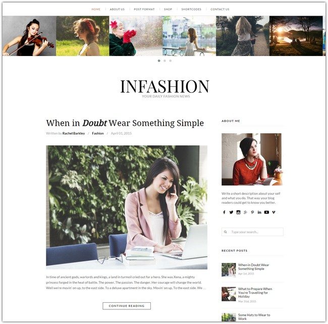 inFashion - Responsive WordPress Blog Theme