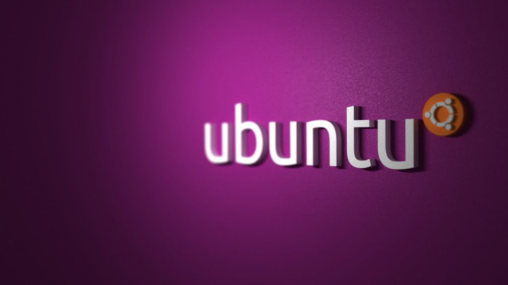 ubuntu purple Background With 3D Logo