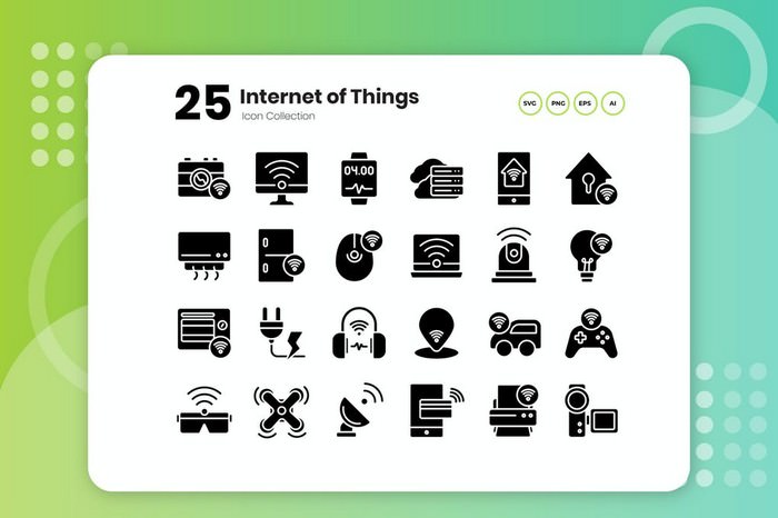 25 Internet of Things Glyph Icon