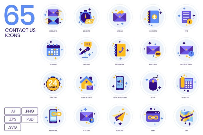 65 Contact Us Icons