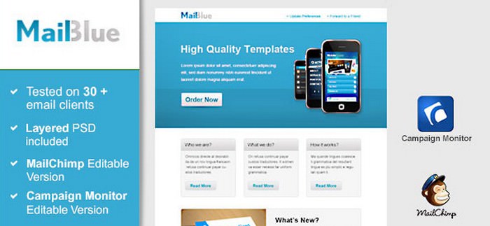Business Email Template in Blue Colors