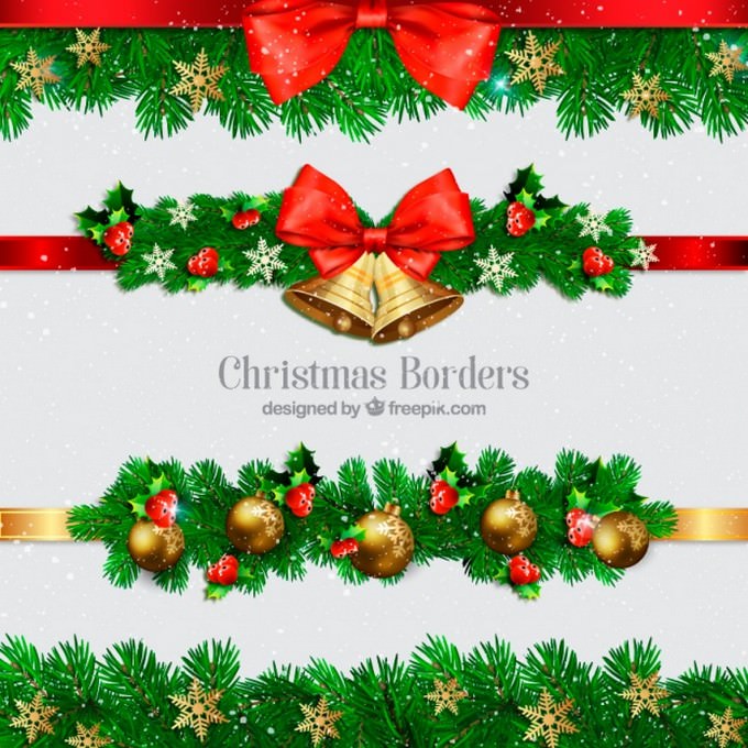 Collection of Christmas Borders With Balls And Bells