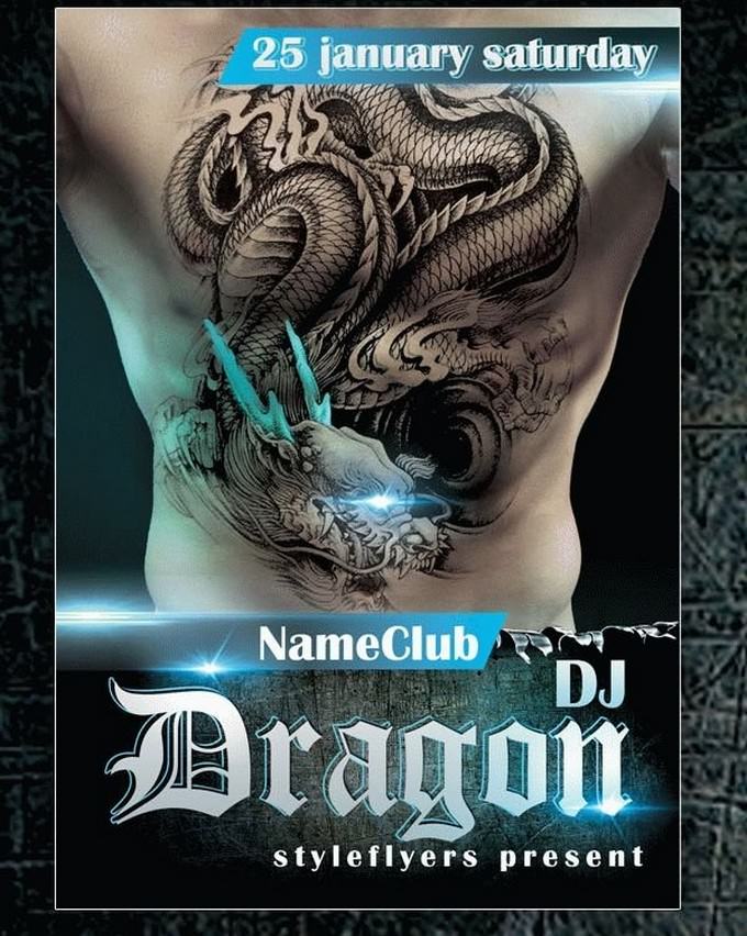 Dj Dragon Free PSD Flyer