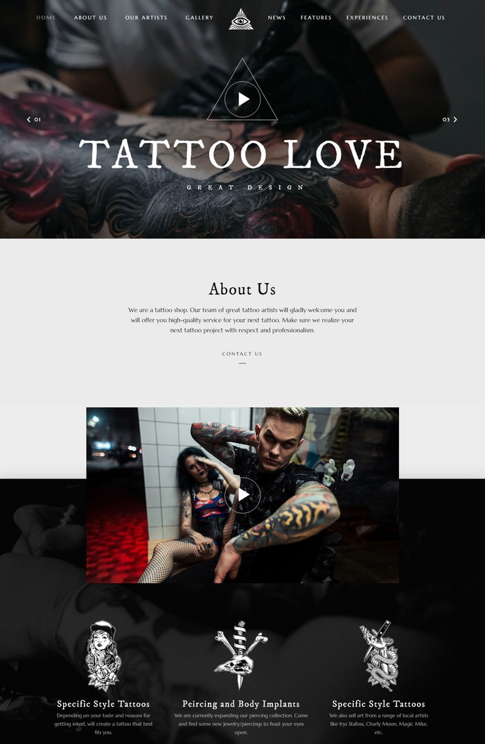 EWO - Tattoo Studio WordPress