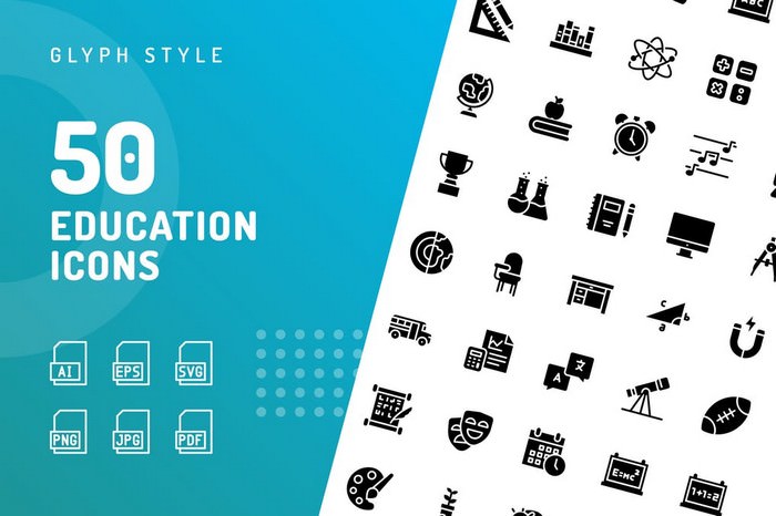 Education Glyph Icons