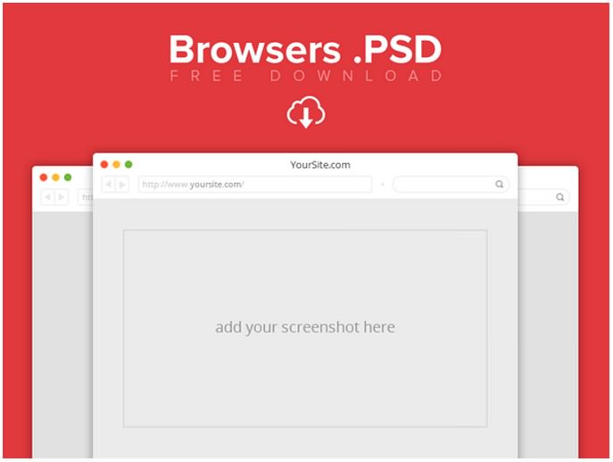 Free Flat Web Browser Mockup Psd