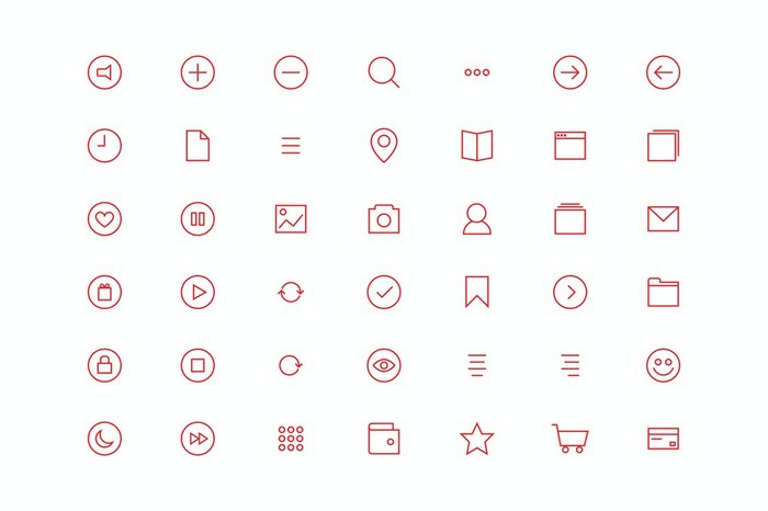 Glyph Red Icons