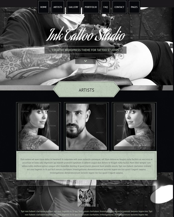 Ink Tattoo Studio – Creative WordPress Theme