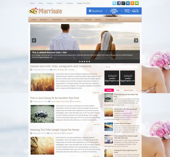 Marriage Blogger Template