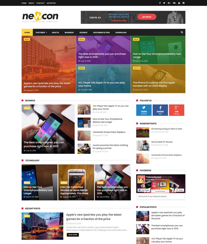 Newcon News Responsive Blogger Template