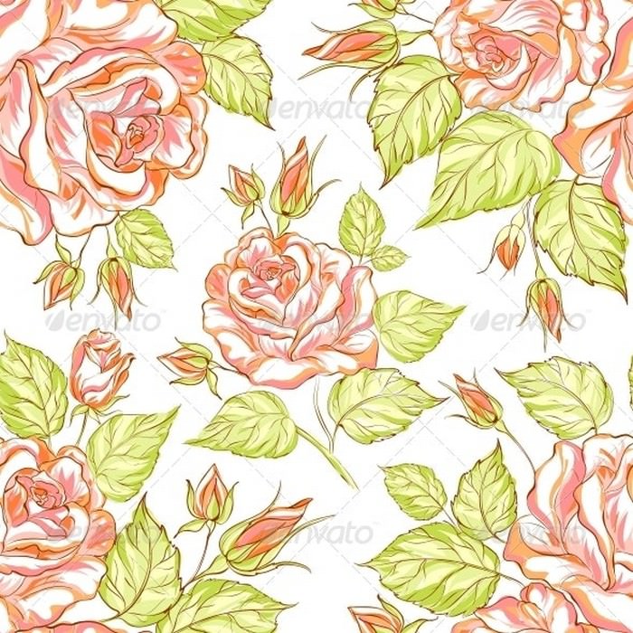Seamless Texture of Roses
