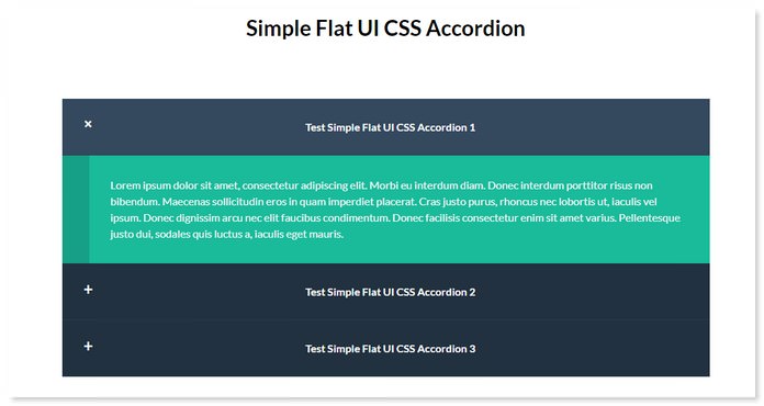 Simple Flat UI CSS Accordion